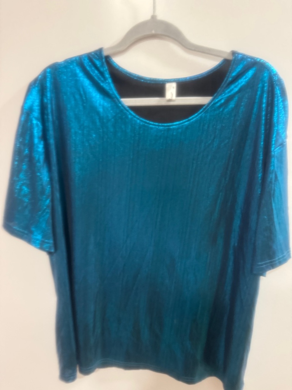 Women's Shimmery Teal Short Sleeve Tee